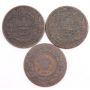 3x 1861 Nova Scotia 1/2 Cents 3-coins damaged