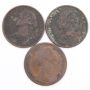3x 1861 Nova Scotia 1/2 Cents 3-coins damaged