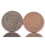 1842 1851 and 2x1854 Braided Hair Large Cents 