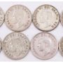 10x 1948 Canada 10 cents silver coins circulated 10-coins