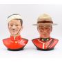 1873-1973 RCMP NWMP Royal Doulton 2x 8-inch Busts box & cert Mint condition 