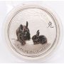 2011 Australia Year of the Rabbit Lunar 1 Oz 999 Silver $1 Dollar Coin 
