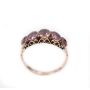Edwardian 9K Gold ring with 5 Garnets 1-garnet is chipped 
