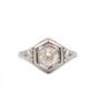 0.73ct Diamond ring 18k wg Edwardian design European brilliant ​
