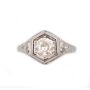 0.73ct Diamond ring 18k wg Edwardian design European brilliant ​