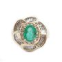 1.12ct Emerald & 0.89 tcw Diamonds 14K yg ring