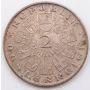 1928 Austria 2 Schillings Schubert silver coin AU