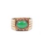 Burmese Jade and Diamonds 14K yg Ring 6.5 grams w