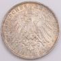 1910 D Germany Bavaria 3 Mark silver coin Choice AU