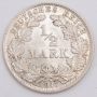 1917 D Germany 1/2Mark silver coin Choice AU/UNC or better