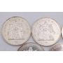 5x France 50 Franc silver coins 2x1974 2x1976 1x1978