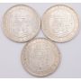 3x 1928 Czechoslovakia 10 Korun silver coins Masaryk 3-coins Choice AU/UNC