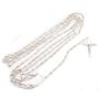 Silver Rosary Length-44 inches 2.75 x 2 inch cross 174 x .25 inch beads 