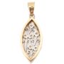 18k yg Naivette shapd pendant wg stylized diamond  blossoms 