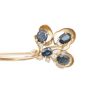 1.66ct Sapphire 14k yg brooch 4-deep blue sapphires 6-diamonds  