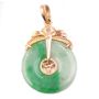 14k Rose gold pendant with Burmese Jade Pi disk 