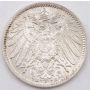 1914 D Germany 1 Mark silver coin AU/UNC