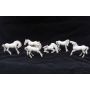 6X intricately carved ivory horses circa-1910 