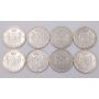 8x 1944 Romania 500 Lei silver coins 8-coins