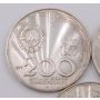 3x 1977 Jugoslavia 200 dinara silver coins 3-coins