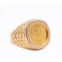 14k Yellow Gold Ring with 1/10 oz Canadian Gold Maple Leaf Coin