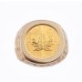 14k Yellow Gold Ring with 1/10 oz Canadian Gold Maple Leaf Coin