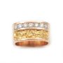 Placer Gold and 0.28cts tcw Diamonds on 10K yg Vintage Ring