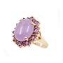 Jadeite deep lavender lively purple cabochon 14K yg Ring