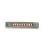 c1900 14K yg bar pin blue emamel with 9-very small seed pearls 