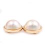 MOBE Pearl stud Earrings 10mm round nice pink overtone 14K yg 
