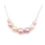 18K white gold necklace 15.5 inches with 7 nice pearls 