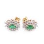14k Yellow gold 0.90 ct Emerald and Diamond Stud Earrings SI1-I1