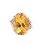 14K Yellow gold Ladies 12.00 Carat Citrine and Diamond ring 