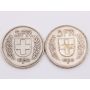 1932 and 1933 Switzerland 5 Franc silver coins 2-coins circulated VF-EF