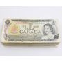 100x Canada 1973 $1 Dollar banknotes all Circulated some damaged