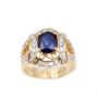 14K yg ring 2.36ct Sapphire 0.58ct Diamonds 
