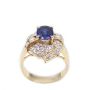 14K yg ring 1.46ct Sapphire 0.54ct Diamonds 