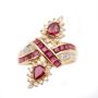 18K yellow gold ring 1.46ct Rubies 0.27ct Diamonds with appraisal $4,200.00 Size-6