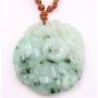 Jade carving coins fruit blossoms leaves bat Pi discs 24 inch braided