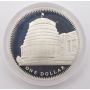 1978 New Zealand $1 silver coin Parliament Building original case P47a CH Proof