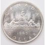 1965 Canada Small Beads Blunt 5 Type 2 silver dollar 64 or better Choice UNC