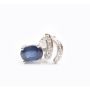 14k White gold 1.02 carat Blue Sapphire and Diamond Stud Earrings 