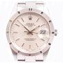 Rolex Date 15210 34mm Stainless Steel Silver Dial Engine Turned Bezel Watch