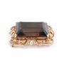 38.58ct faceted step cut Smoky Quartz 9ct rose gold brooch 15.8g 