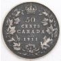 1911 Canada 50 cents Obverse nicks and black paint VG/F 