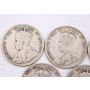 5x 1920 Canada 50 cents 5-coins G/VG