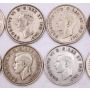10x 1938 and 1939 Canada semi-key date 50 cents 5x1938 5x1939 VG or better