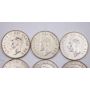 6x 1949 Canada 50 cents 6-coins EF and AU