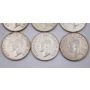 6x 1949 Canada 50 cents 6-coins EF and AU