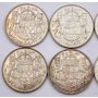 10x 1952 Canada 50 cents 10-coins EF to AU